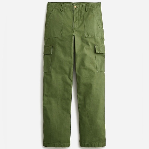 J.CREW Relaxed Fit Tapered Green Cargo Pant Size 27 100% cotton - Picture 1 of 10